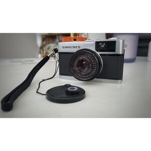 Olympus Trip 35 Classic Black and Silver Camera